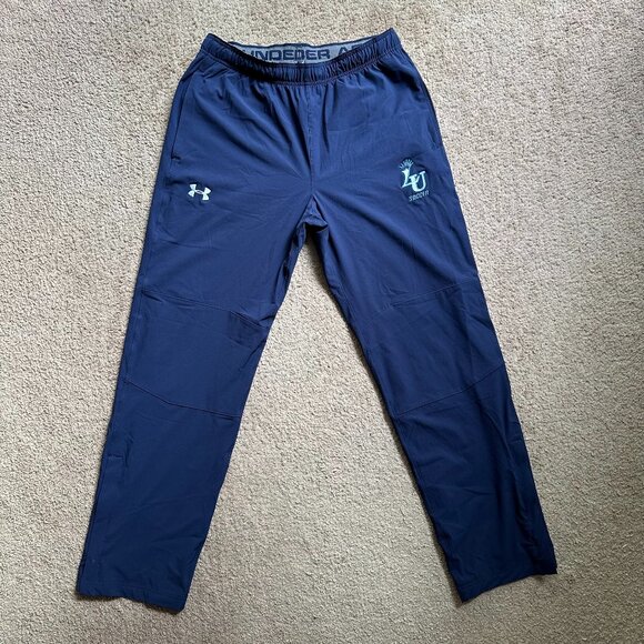 Under Armour Track Pants Mens Large (32x32) High Rise Navy Blue LU Soccer Jogger - Picture 2 of 14